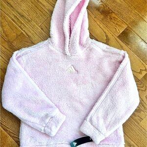 Adidas Girls Light Pink Fleece Hoodie